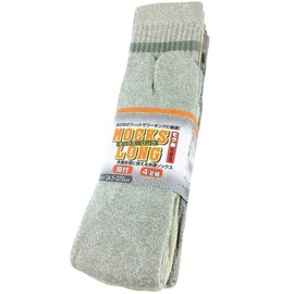 Work Style Ace AG288 Moc Long Socks with Supporters, Heathered Color, Finger Included, 4 Pair Set, 9.6 - 10.6 inches (24.5 - 27.0 cm)