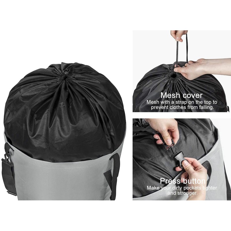 WISHPOOL Bolsa de lavandería extragrande de 106 L, bolsa de