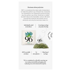 96° Mint Tea - 20 Pyramid Tea Bags, Individually Wrapped, Refreshing, Sweet and Cooling, Biodegradable Plant-Based Bags
