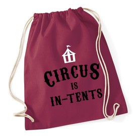 Hippowarehouse Circus is in-tents Drawstring Cotton School Gym Bag 37cm x 46cm, 12 litres