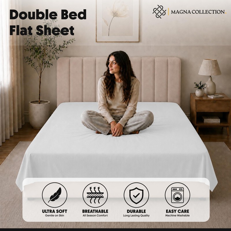 MAGNA COLLECTION King Flat Bed Sheet 275 x 265 cm