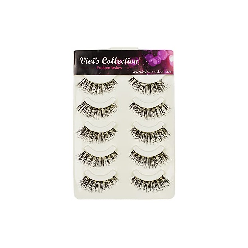Vivis False Eyelashes, 5 Pairs 3D Eyelashes Natural Faux Mink