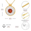 AMBEDORA Women's Openwork Necklace with Amber, Sterling Silver Polished with