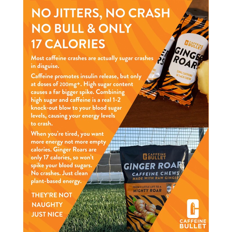 Caffeine Gummies 33mg per Ginger Chew | Fiery Plant-Based Vegan