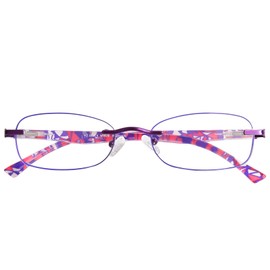 OPTOFENDY Rimless Reading Glasses for Women, Readers for Women with Spring Hinges Tinted Edges Blue Light Reading Glasses Purple 3.5