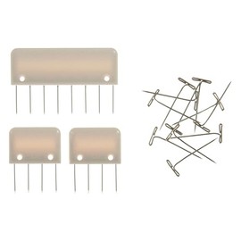 Milward Knit Blocker & T-Pin Set for Crochet Lace Knitting Needlework, 15 Large 8 Pin Blockers, 10 Small 4 Pin Blockers, 100 T-Pin (37mm), White