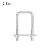 sourcing map 2 Sets Square U Bolts 52 mm (2.05