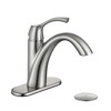 TimeArrow Brushed Nickel 1-Handle Single Hole Bathroom Faucet, 3-Hole Deck
