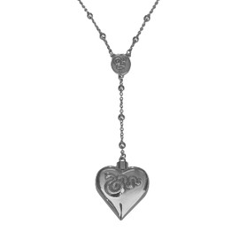 Barkley Design LDR Necklace – Live. Dare. Repeat. Collection | Stainless Steel Statement Necklace for Women & Men | Heart Necklace Chain with Locket Jewelry (Silver)