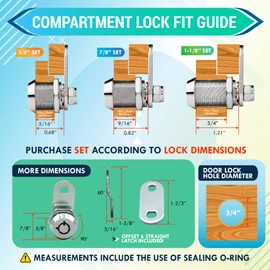 LATCH.IT 1-1/8” RV Storage Locks | 2-Pack RV Compartment Locks | Utility Cam Lock | 100% Metal RV Locks for Storage Door on Camper or Trailer | Complete RV Cam Locks with 4 Keys from RV Lock Experts!