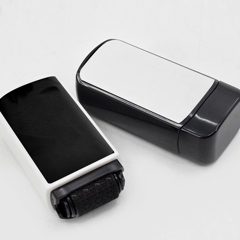 Ninnyi 2 Pack Address Blocker Stamp, Data Defender Roller Stamp