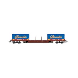 Rivarossi HR6555 FS, 4-axle flat wagon type Rgs with 2 x 20' coil containers Gruppo Bernardini, ep. V model RailwayRolling Stock - Wagons