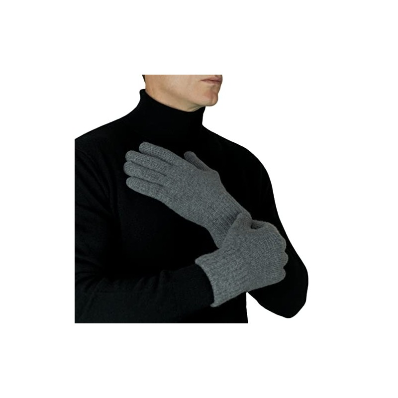 Pure Cashmere Men’s Gloves, Grey