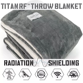 Mission Darkness TitanRF Radiation Shielding Throw Blanket 50" x 60" Gray/White