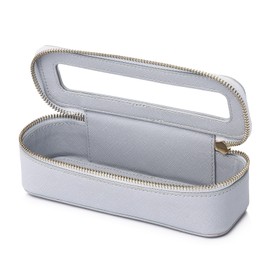 LOFOWN Makeup Brush Bag Slim Clear Makeup Bag Travel Cosmetic Case and Brush Holder Waterproof Toiletry Makeup Bag with Zipper Purse Organizer for Women (Gray, Slim)