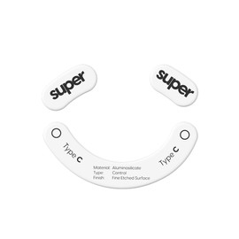 Superglide Glass Mouse Skates - Consistent Controllable Glide, Polished Round Edge, Super Balanced Gaming Mouse Feet with Durable Sole for Razer DeathAdder v3 Pro (Type-C, White)