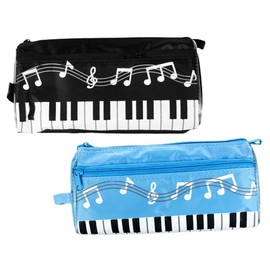 Levemolo Music Stationery Bag Piano Pattern 2 Pcs Pen Bag Pencil Storage Pouch for School Classroom