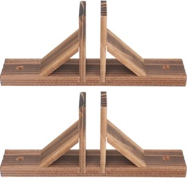 GANAZONO Garden Fence Bases Solid Wood Fence Stand Holder with Fixing Holes for Stable Lawn and Patio Yard Support 11.02X5.11X1.77 in Wood Base Kit 2 Pack