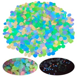 Luminous Stones Colourful Pack of 800 Decorative Stones Pebbles Garden Fluorescent Stones Garden Decoration Luminous Pebbles Colourful Decorative Stones Small for Garden Children's Room Aquarium