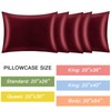 OTOSTAR Set of 2 Standard Size Satin Pillowcases, Burgundy Pillowcase