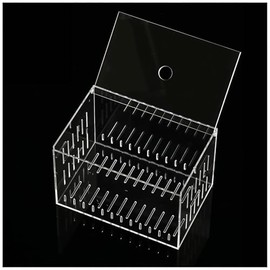 Acrylic Fish Tank Isolation Box 6"x4"x4" - No Assembly - Clear View Breeding Hatchery with Suction Cups & Feeding Kit (Fish Feeder - Pipette Included