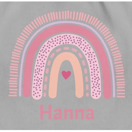 Geschenk mit Namen personalisiert by Shirtracer - Gym Bag Backpack - Boho - Rainbow, 02 Light Grey