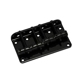 Metallor Hard Tail Fixed Bass Guitar Bridge Compatible with 4 string Jazz Bass or Precision Bass Style Bass Guitar Top Load Black.