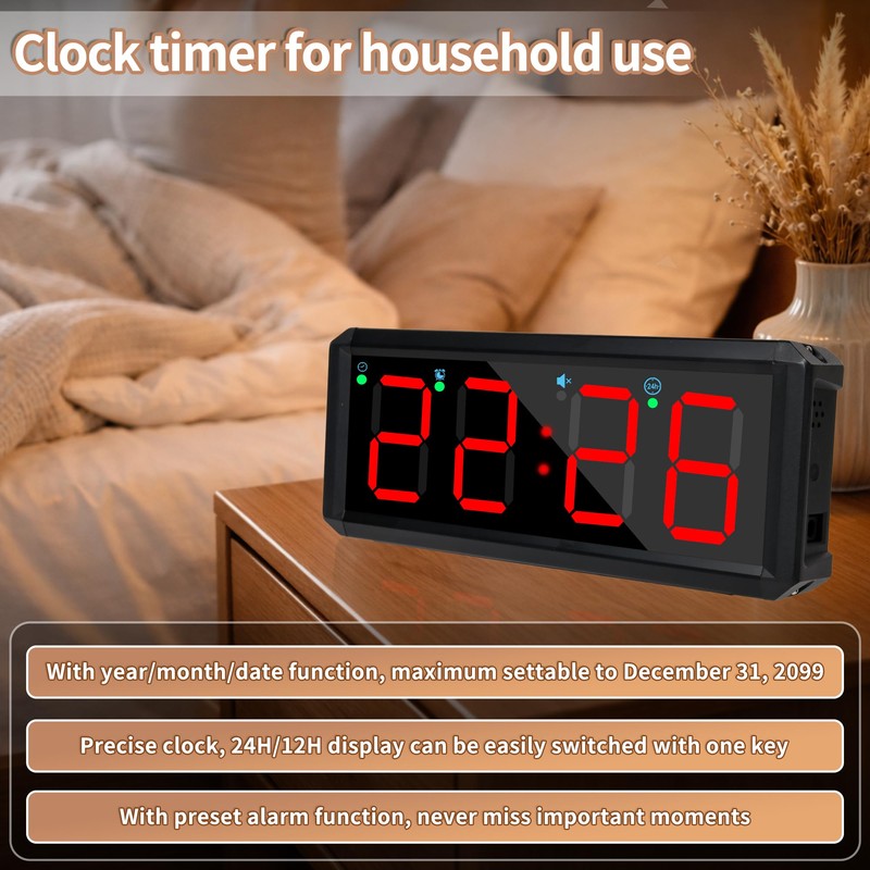 2.1-inch 4-Digit Quick Gym Timer, Suitable for Fitness Training, Event
