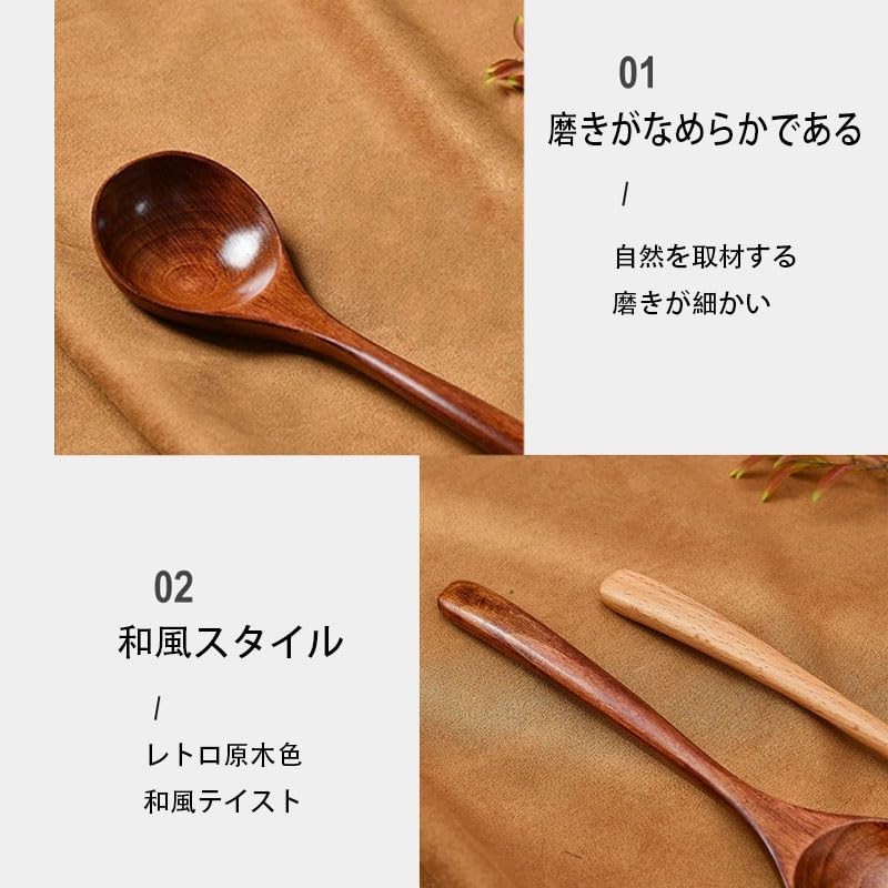 FamGift Long Handle Wood 7.3" Trumpet Natural Wood Painted Wood
