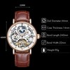 RORIOS Mens Watches Moon Phase Mechanical Watch with Leather Band