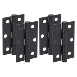 HANDLEZONE® Door Hinges 2 Pairs 76mm / 3 inch Ball Bearing, with Screws - Black Matt