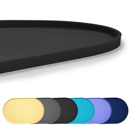 Yacee 100% Waterproof 0.5" Raised Edge BPA Free Silicone Dog Food Mat, Pet Cat Feeding Mats Contain Spills Protects Floors, Placemats for Cats and Dogs Water Bowl Dishwasher. (Small, Black)