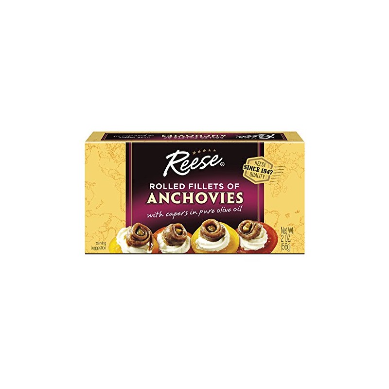 Reese Rolled Anchovies, 2 Ounce Tins (Pack of 10)