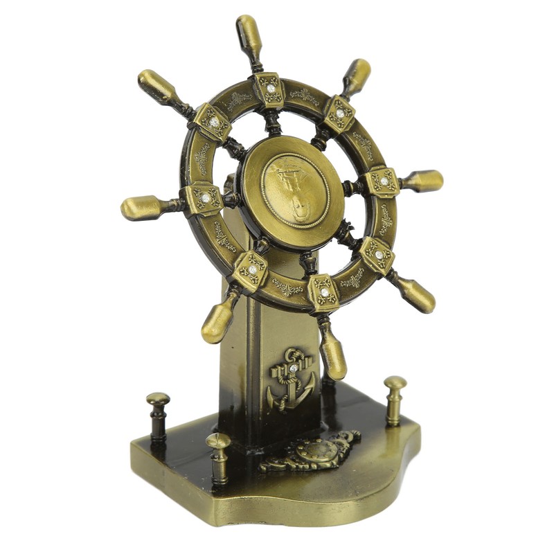 Pirate Decor Alloy Retro Style Glossy Durable Nautical Rudder Ornaments
