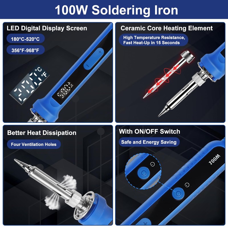 Ltkolben Set 100 W, LED Lt Piston with Temperature Control