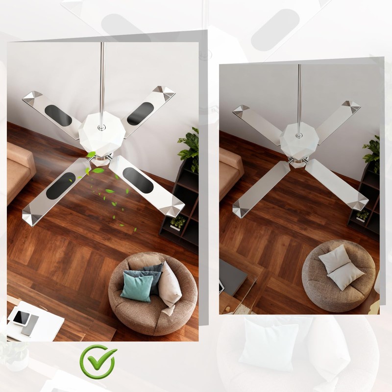 Amestar 40 Pack Ceiling Fan Filters for Blades, Black Ceiling