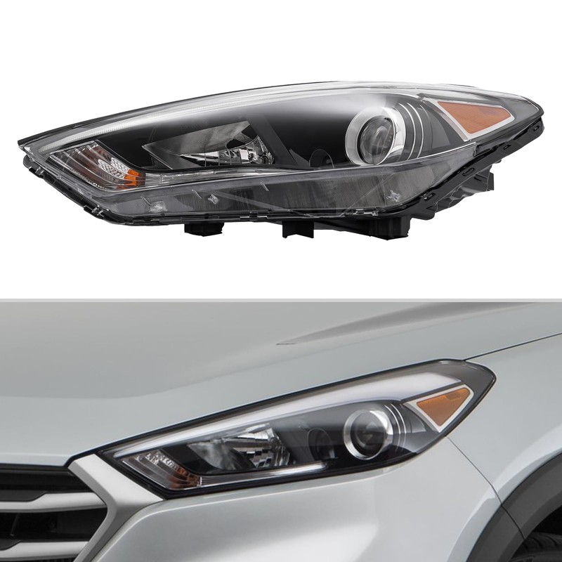 QUEWATSA Front Headlights for 2016-2018Hyundai Tucson, Halogen LED DRL Headlight,