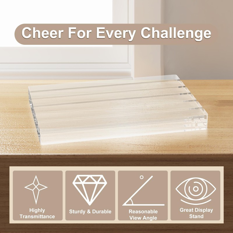 Boloyo Acrylic Challenge Coin Display Stand, Clear 6x4 inch 5
