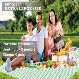 YGFEJSDNSW Extra Large Picnic Outdoor Blanket, Insulated Picnic Bag Cooler Reusable, 80''x80'' Waterproof Foldable Blankets Picnic, Insulated Bag Collapsible(13.8x7.9x7.9 in)