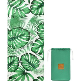 Brook + Bay Sand Free Beach Towel, Compact Beach Towel, 35"x78" Beach Towels - Oversized, Sandproof, Light Weight Beach Towel in a Bag - Green