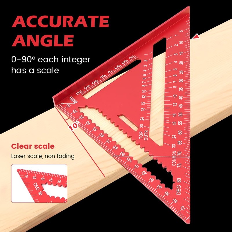 Carpenter Square 7 Inch Metal Squares Ruler Aluminum Alloy -