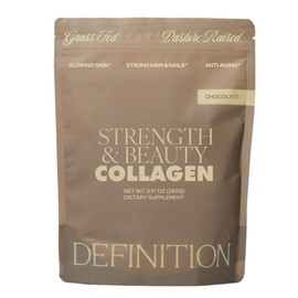 Barre Definition Collagen Powder for Women, Beauty Blend with Vitamin C, Biotin & Hyaluronic Acid, Supports Hair, Skin & Nails, 20 Servings, Grass-Fed Bovine, Chocolate