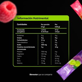 B Life Electrolitos con Creatina 5g de creatina monohidratada por porción 45 sobres Sin Azúcar Ni Colorantes Añadidos Más de 80 Minerales 495g Electroblend Con Creatina.