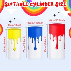 GlikCeil Set of 3 Paint Party Decorations Art Themed Cylinder Stand Covers Paint Splatter Party Supplies Back to School Decor Dessert Tables for Art Birthday Baby Shower