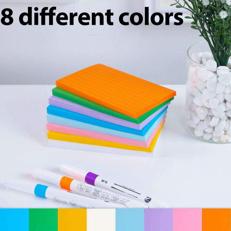 HEYPLACE 300PCS Color Index Cards, 3x5 Ruled Notecards Blank Note