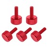 sourcing map 5 Pcs M4x12mm Flat Head Knurled Thumb Screws,