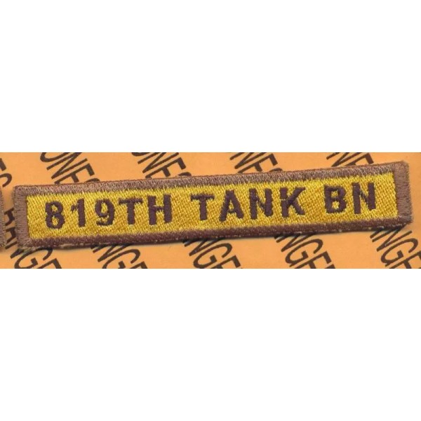 819TH TANK BN Armored Armor Tank Destroyers 4" TAB patch