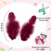 Soarer 300pcs Burgundy Rooster Feathers Bulk - 3-5inch Craft Feathers