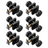 STARPY 6 Pack Black Door Knobs with Square Rosette, Interior