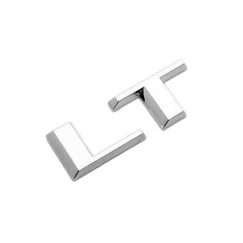 1x OEM LT Letter Nameplate Emblem Badge Compatible with Silverado Sierra Tahoe Suburban Glossy (2019-2025 Chrome)